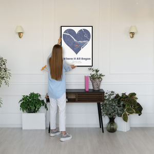 Personalized Heart Map: Where Your Love Story Began!