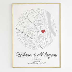 Personalized Map: Celebrate Your Love Story with a Unique, Custom Design