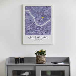 "Create Your Own 'Where It All Began' Map - Personalized for Your Special Moments"