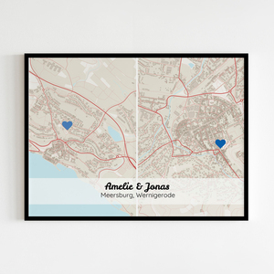 Capture Your Love: Custom Double Map for Couples