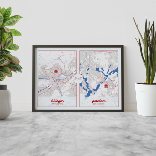 Create Your Own Dual City Map: Celebrate Your Long-Distance Connection