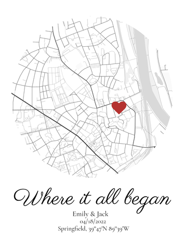 Personalized Map: Celebrate Your Love Story with a Unique, Custom Design